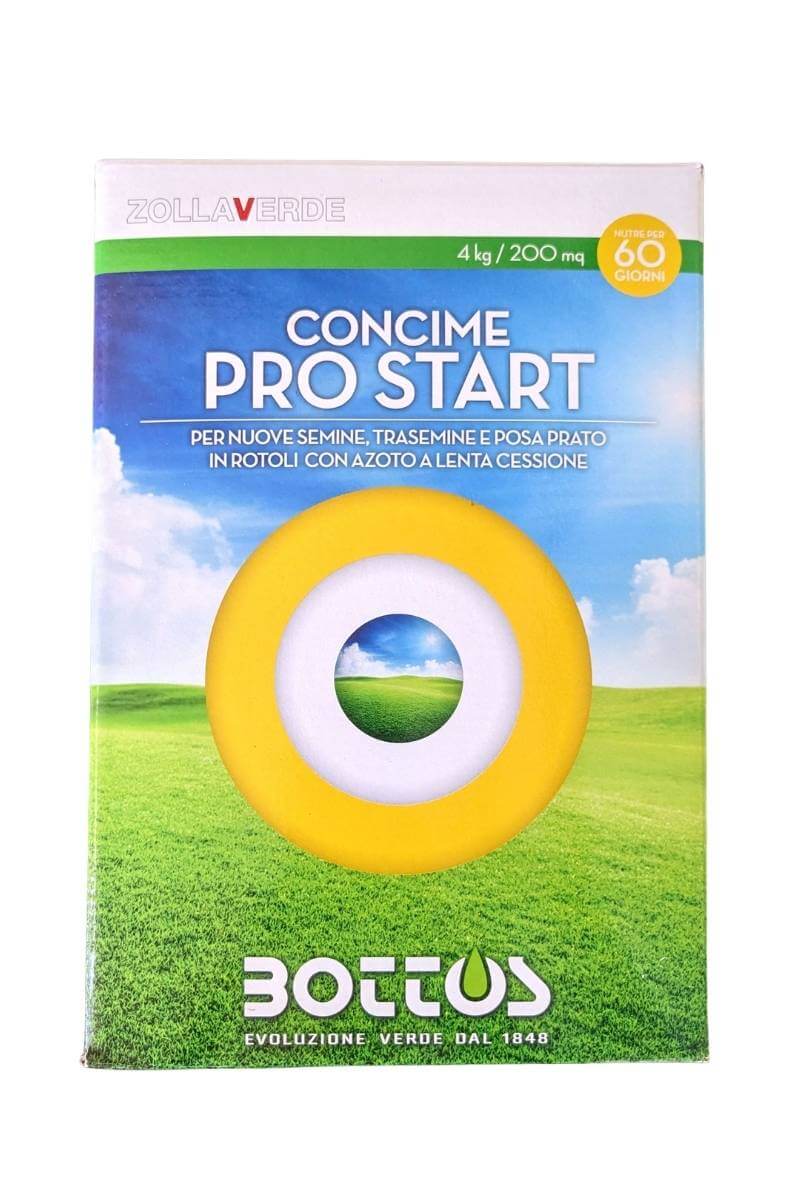 Pro Start NPK Bottos: concime specifico per semina e trasemina, con azoto a lenta cessione per prati sani e radici forti