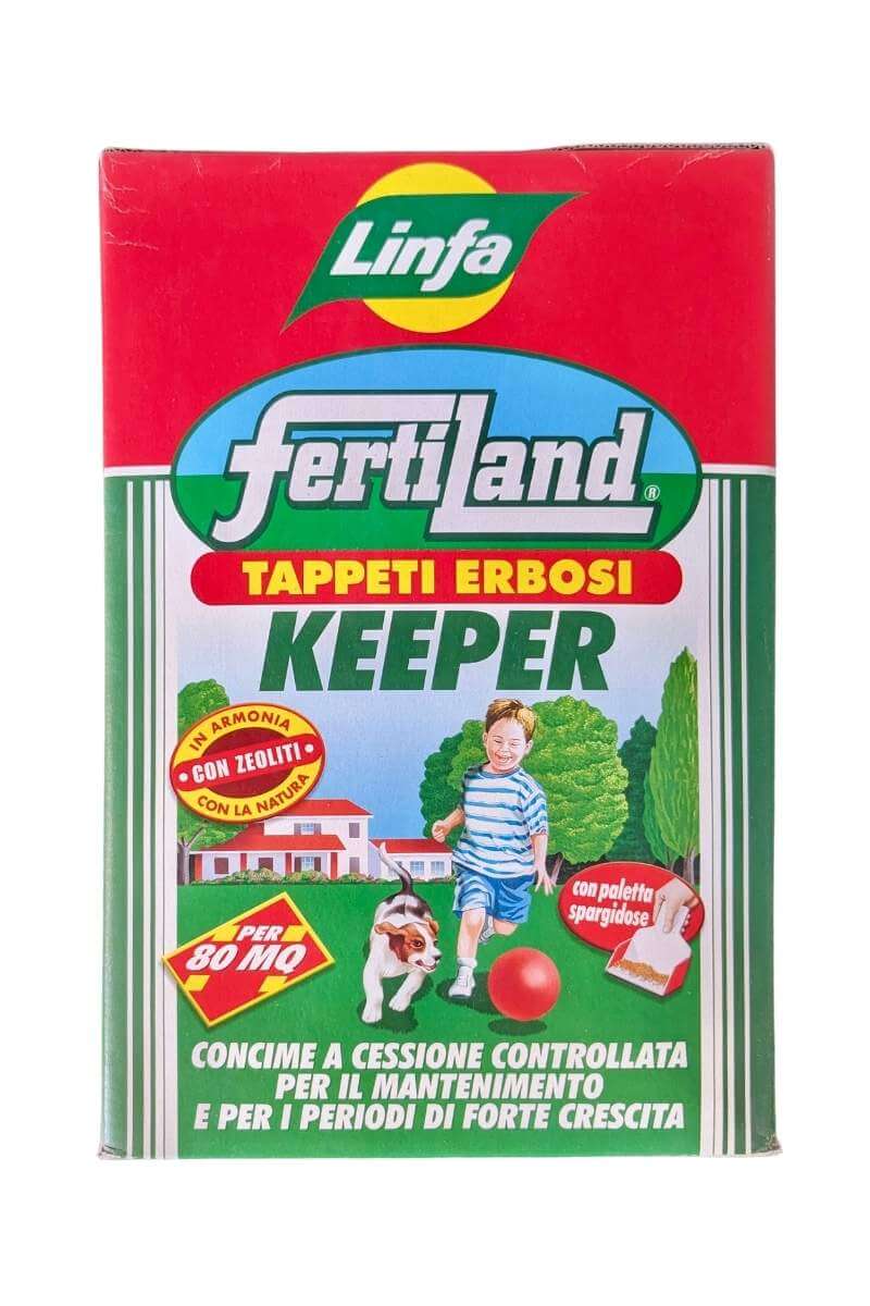 Fertiland Keeper Linfa: concime per prato verde e sano, con rilascio graduale dei nutrienti e rinverdimento rapido.