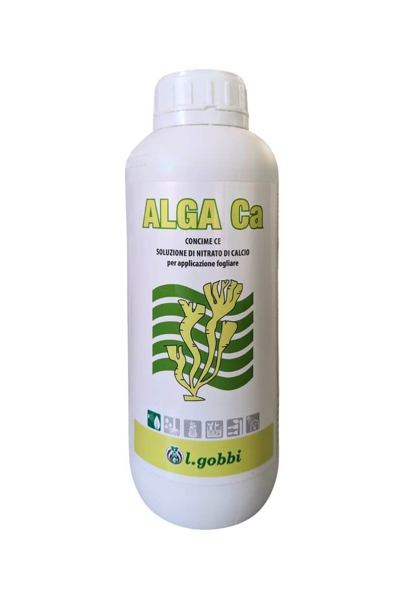 Alga Ca L. Gobbi: concime a base di alghe per correggere carenze di calcio; migliora resistenza e salute delle piante