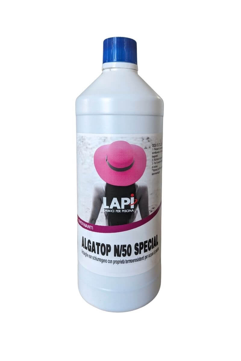 ALGATOP N/50 SPECIAL 1 L Lapi: Antialghe non schiumogeno per piscina, previene le alghe, con effetto azzurrante