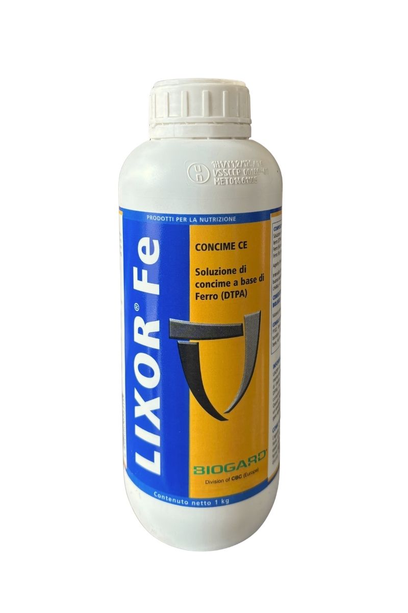Biogard LIXOR Fe Concime fogliare con ferro chelato DTPA per carenze di ferro e nutrizione delle piante 1 kg