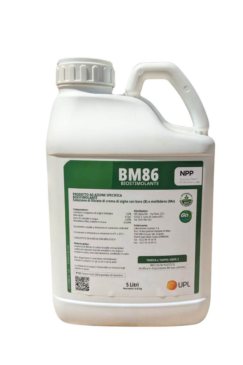 BM 86 UPL biostimolante liquido 5L a base di alghe per crescita, fioritura e sviluppo delle piante.