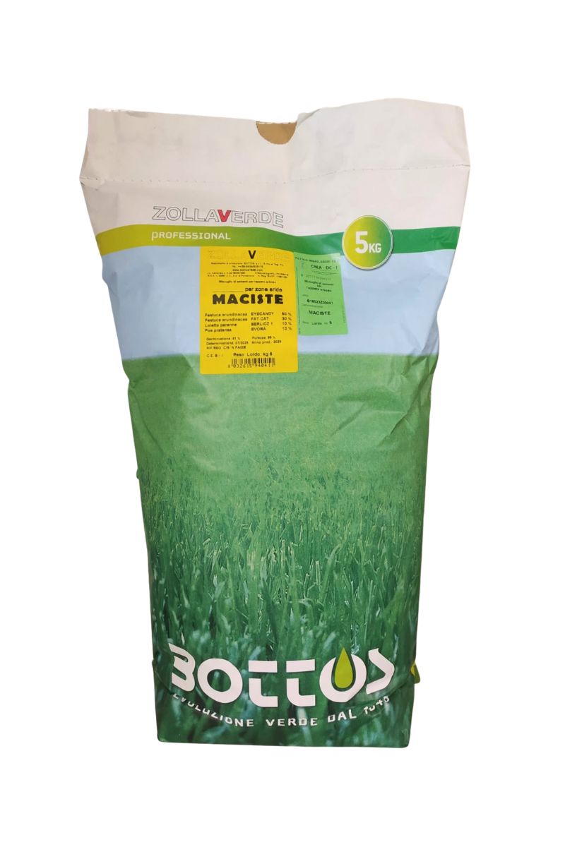 Maciste Bottos 5 kg: semi resistenti a siccità, ideali per prati ornamentali e aree calde o ombreggiate