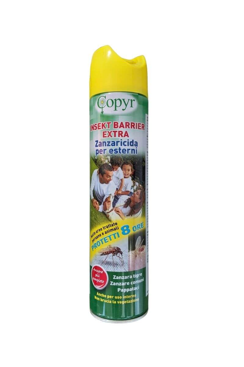 Insekt Barrier Extra Copyr: insetticida spray che elimina e respinge zanzare, flebotomi e mosche, ideale per esterni e interni