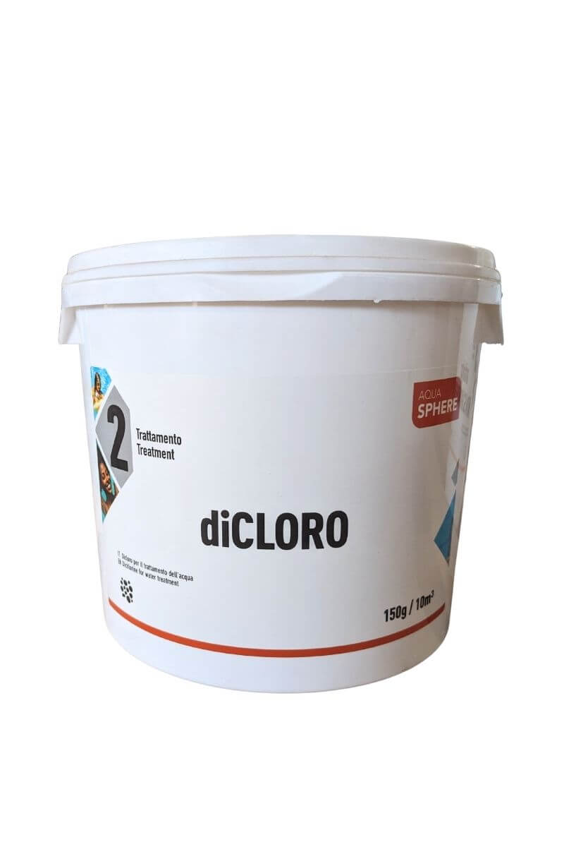 diCloro Aqua Sphere: cloro a rapida dissoluzione per trattamento continuo, mantiene l'acqua limpida in piscina