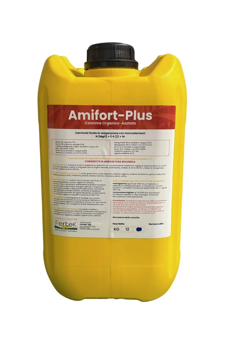 Amifort Plus Fertek concime organico azotato a base di amminoacidi con azione biostimolante. Tanica 12 kg