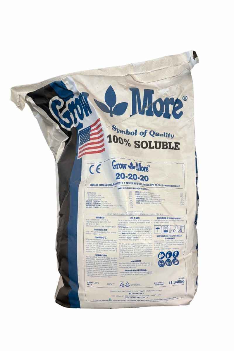Grow More NPK 20-20-20: Intertec concime idrosolubile per nutrizione completa e bilanciata per tutte le colture 25 lbs