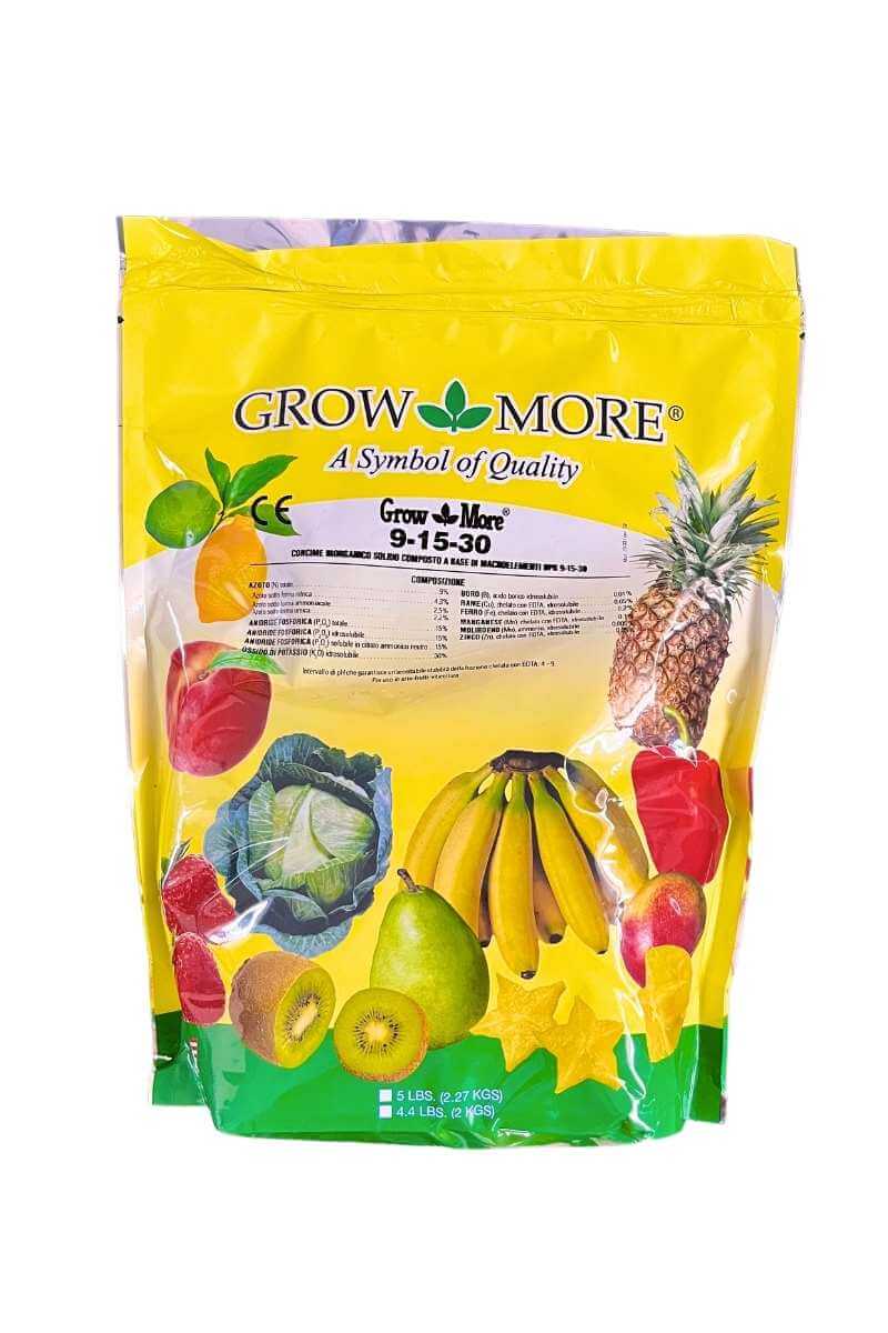 Grow More 9-15-30 Concime Intertec per crescita sana di ortaggi e piante, migliora la fertilità del terreno e la produttività