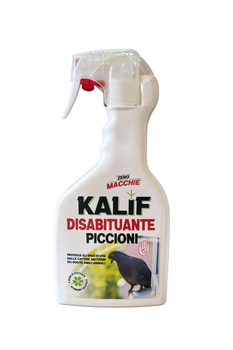 Kalif Disabituante piccioni e uccelli naturale per balconi, terrazzi e davanzali, repellente efficace 750 ml