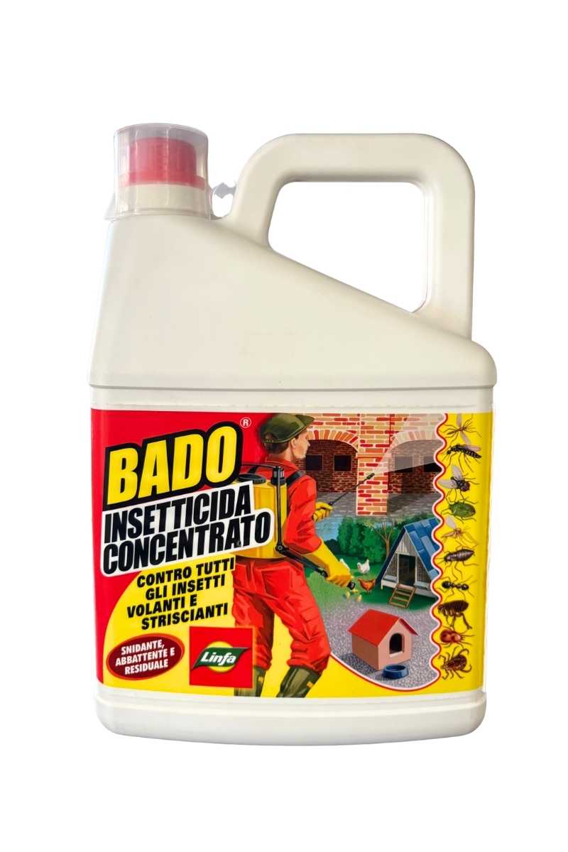 Bado Insetticida Linfa liquido concentrato 3 L per mosche zanzare formiche; protezione in ambienti domestici e pubblici