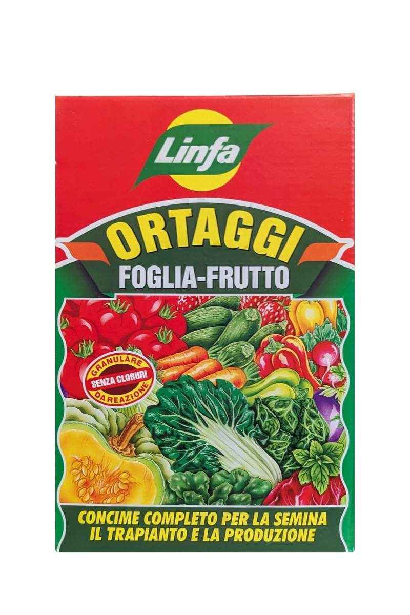 Linfa Ortaggi Foglia Frutto concime per ortaggi e piante da orto, favorisce crescita e raccolti. Confezione 1 kg