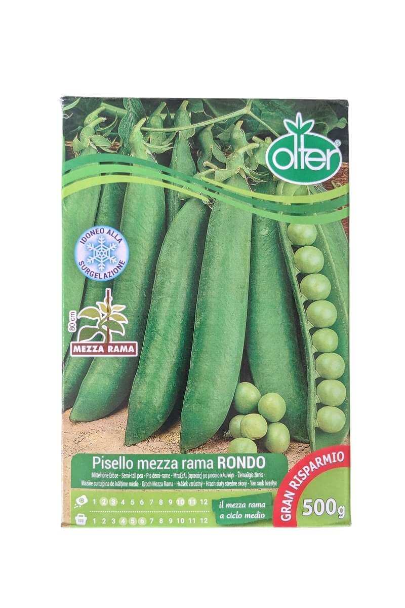 Pisello mezza rama Rondo a grano rugoso con baccelli ricchi e saporiti - Olter (500 g)