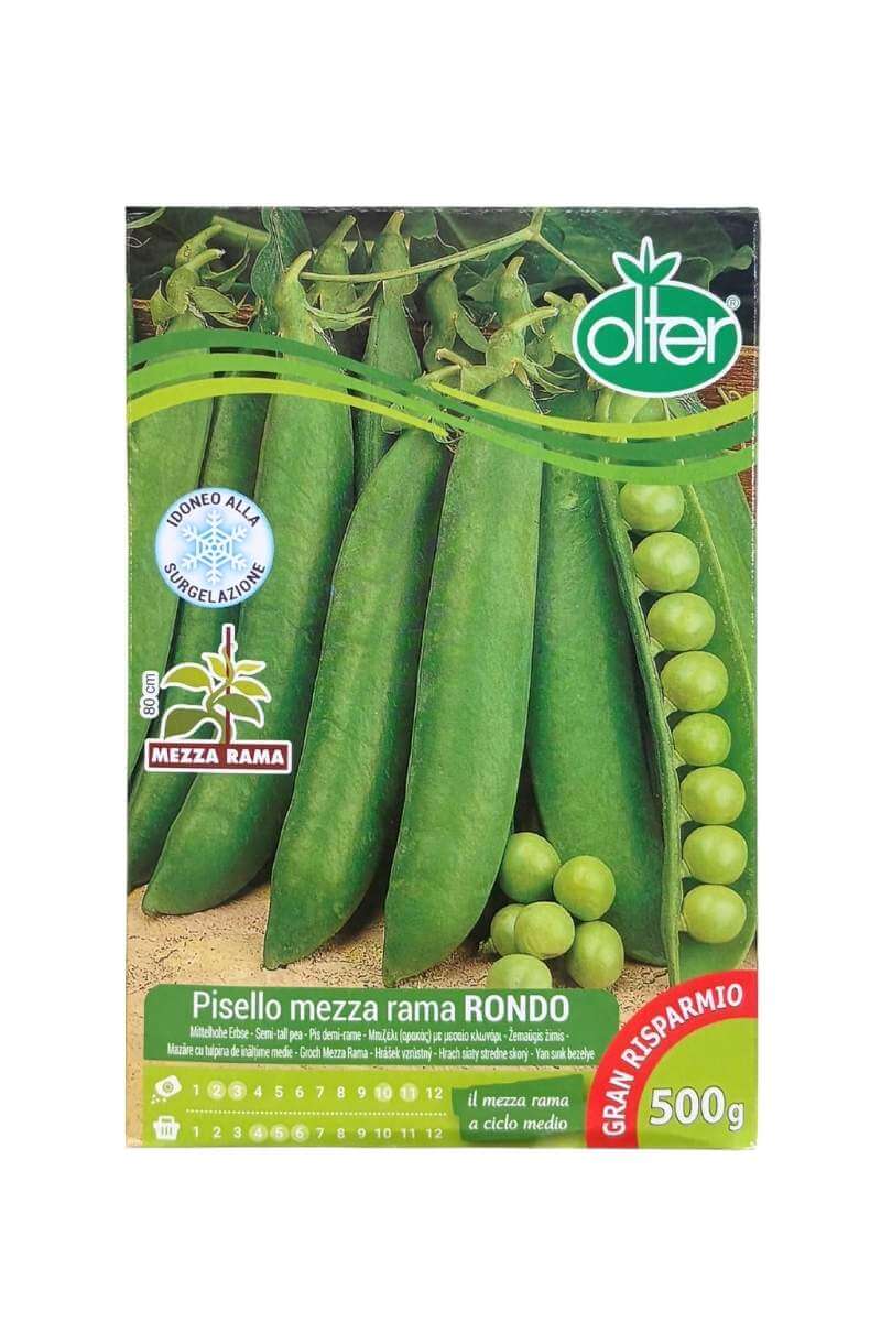 Pisello Rondo mezza rama a grano rugoso con baccelli ricchi e saporiti - Olter 500 g