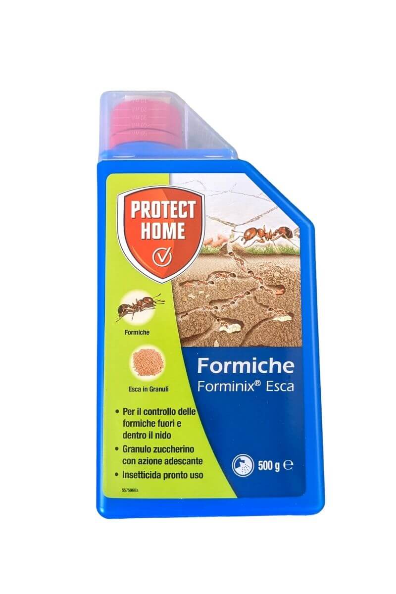 Formiche Forminix Esca Protect Home: insetticida granulare per eliminare formiche da terrazzi, balconi, cortili
