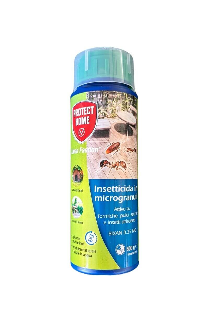Insetticida microgranuli Protect Home contro formiche, pulci, zecche e altri insetti ad azione rapida per interni ed esterni