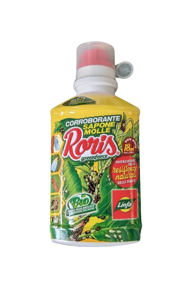 Sapone molle di potassio Roris Linfa, corroborante per rafforzare le difese naturali delle piante contro insetti e funghi