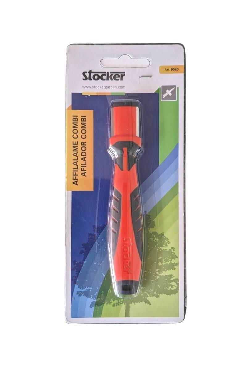 Affilalame Combi Stocker Garden con acciaio speciale e ceramica per un'affilatura precisa su forbici e coltelli di ogni tipo