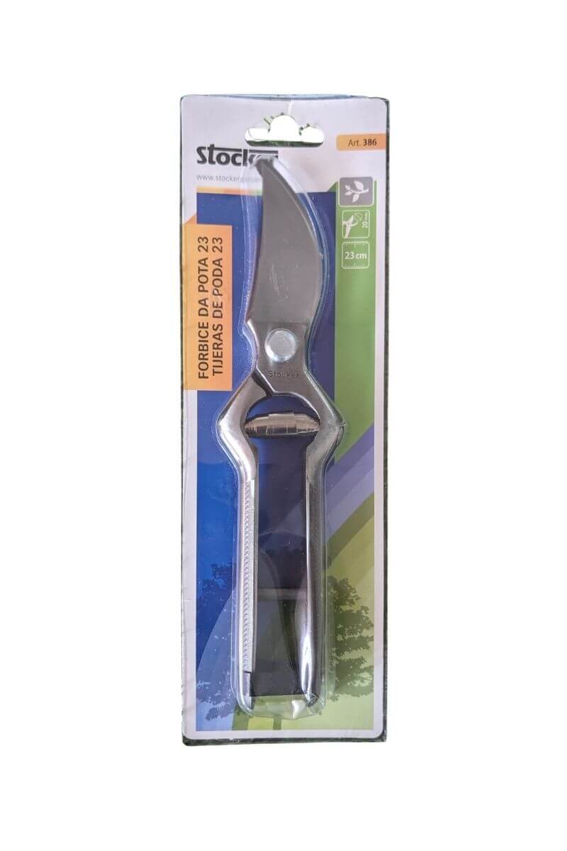 Forbice 23 cm Stocker Garden per la potatura di qualsiasi pianta. Realizzata in acciaio con impugnatura antiscivolo