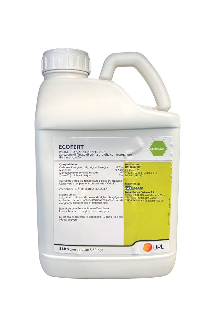 Ecofert UPL biostimolante con alghe e microelementi per radicazione e crescita delle piante. Formato 5 L