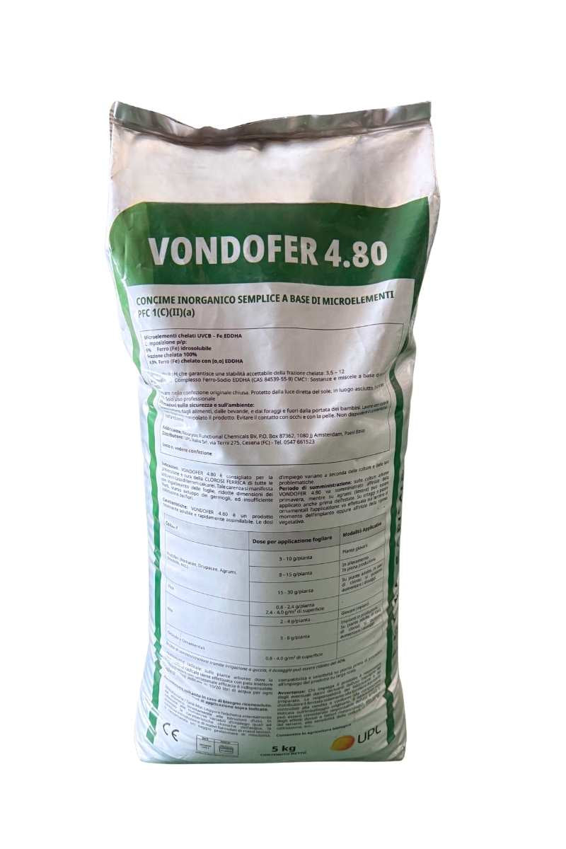 UPL Vondofer 4.80 concime ferro 5 kg per clorosi ferrica e nutrizione piante