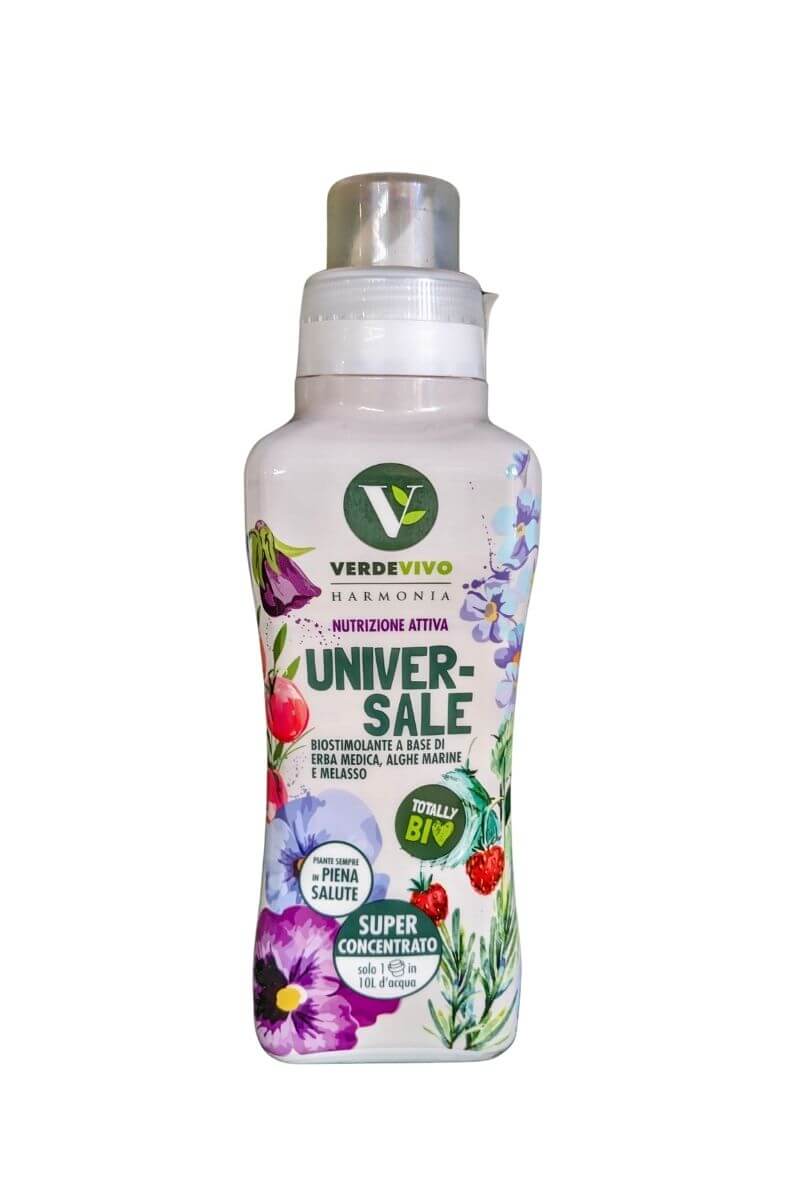 Harmonia Universale VerdeVivo: biostimolante naturale con erba medica e alghe, favorisce crescita e difese da stress e gelate