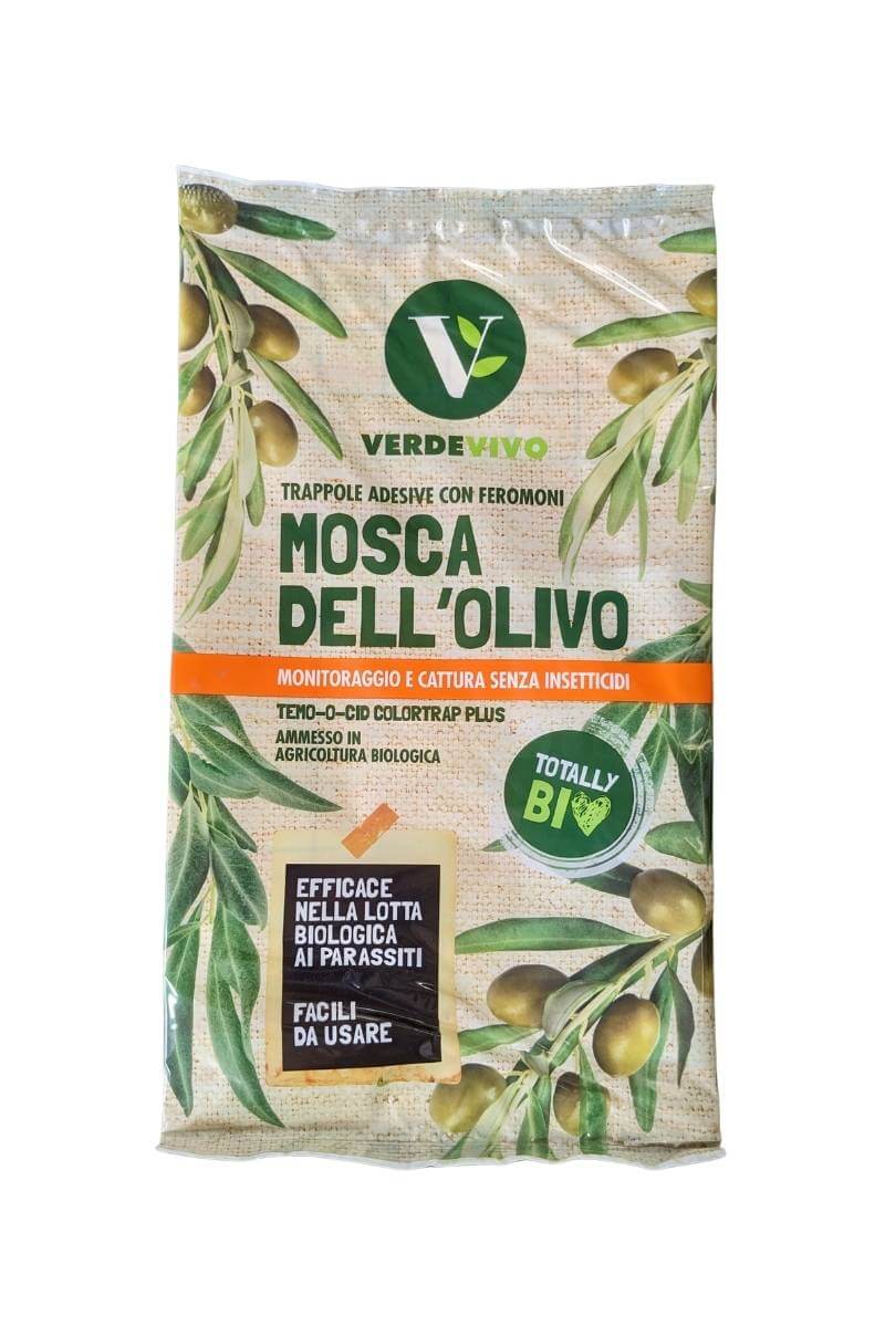 Trappole Ecologiche Adesive con Feromoni per Controllo della Mosca dell'Olivo VerdeVivo. Adatto per Agricoltura Sostenibile