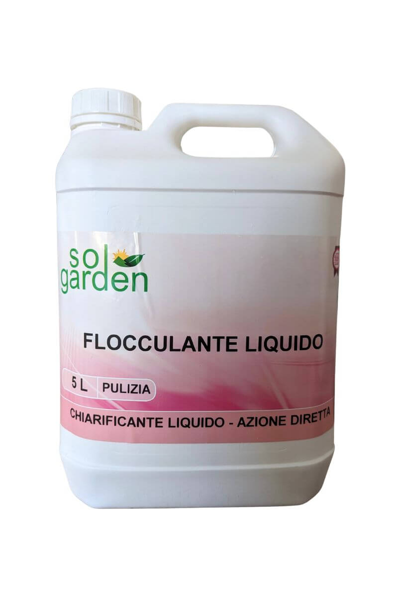 Flocculante Liquido Sol Garden 5 L: Chiarificatore per Acqua Limpida, Rimuove Impurità e Torbidità in Piscina