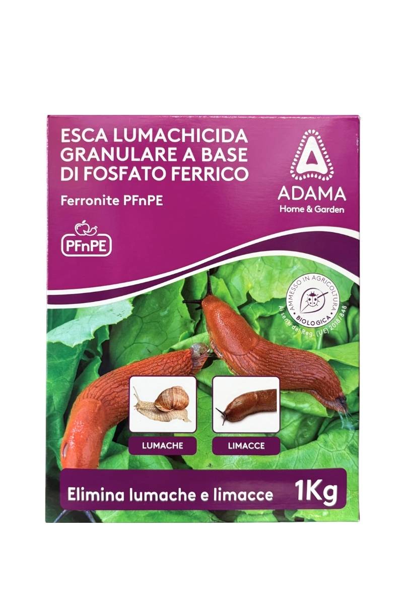 Adama Ferronite PFnPE esca lumachicida granulare contro lumache e limacce per orto e frutteto da 1 kg