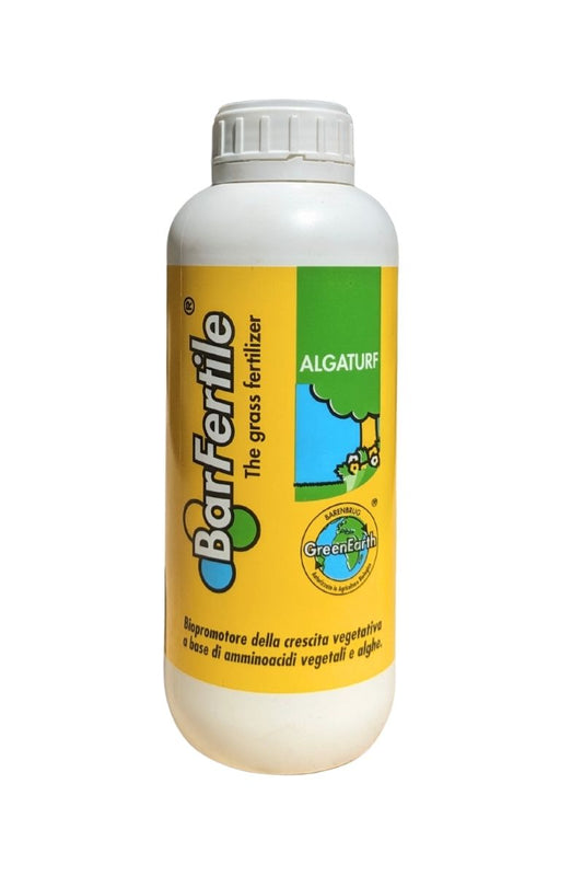 Barenbrug Algaturf concime organico azotato e biopromotore con alghe per prato, piante e ortaggi. Flacone 1 L