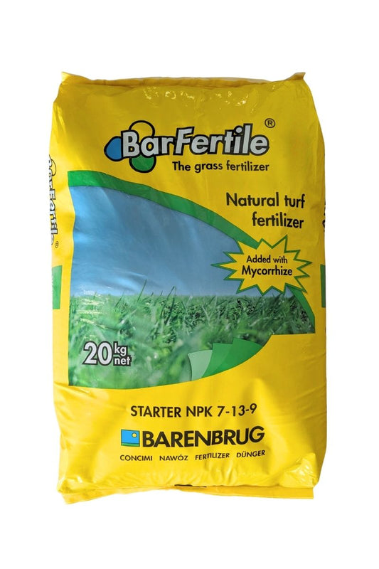 Concime prato con micorrize Barenbrug Starter 7-13-9 20 kg: per crescita delle radici, rinverdimento e resistenza piante