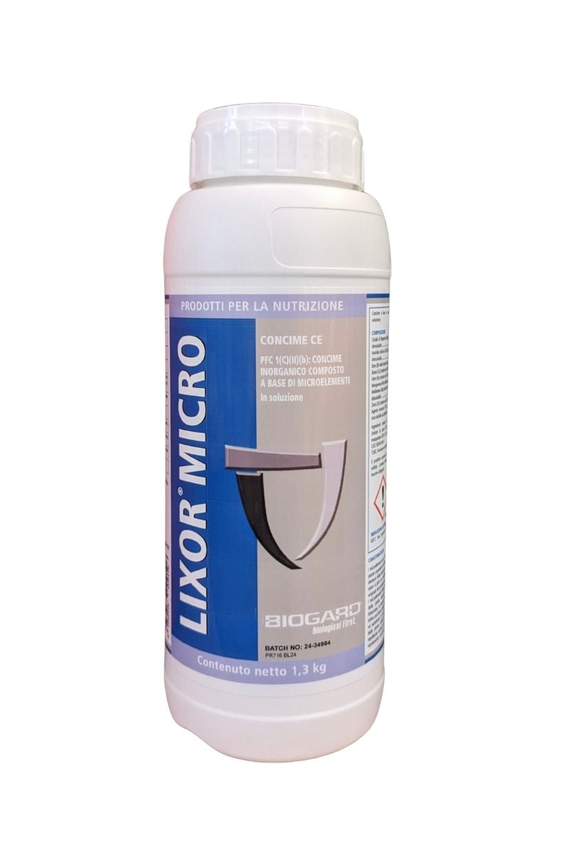 Biogard Lixor Micro concime con microelementi per sviluppo ottimale delle piante. Flacone 1,3 kg