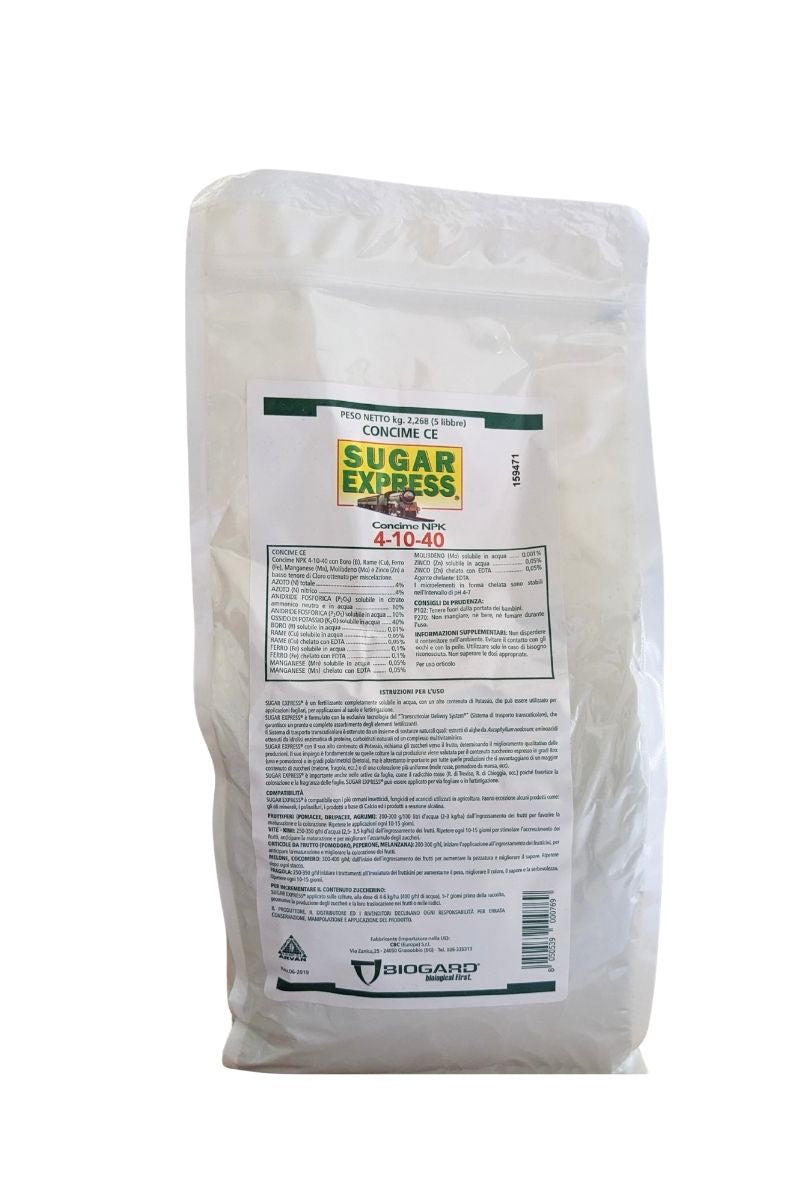 Biogard Sugar Express 4-10-40 concime solubile ad alto potassio per frutti dolci e ortaggi (5 lb)