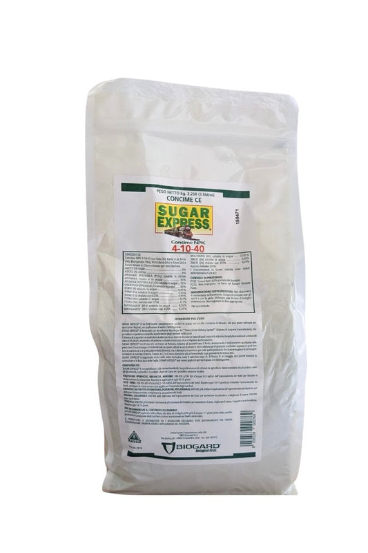 Biogard Sugar Express 4-10-40 concime solubile ad alto potassio per frutti dolci e ortaggi (5 lb)
