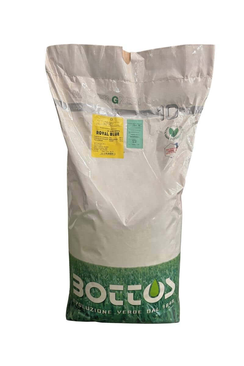 Royal Blue Bottos 10 kg semi per prati densi e resistenti, ideale per aree ad uso ricreazionale e sportivo
