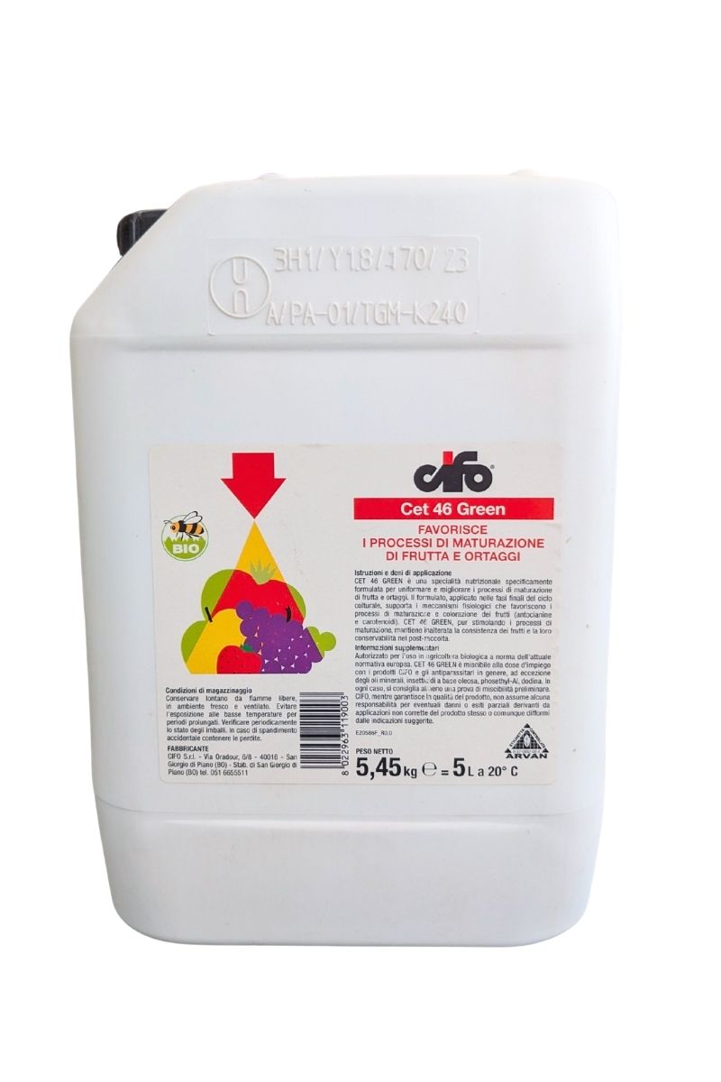 Cifo Cet 46 Green tanica da 5 L, bioattivatore per la maturazione e colorazione di frutti e ortaggi