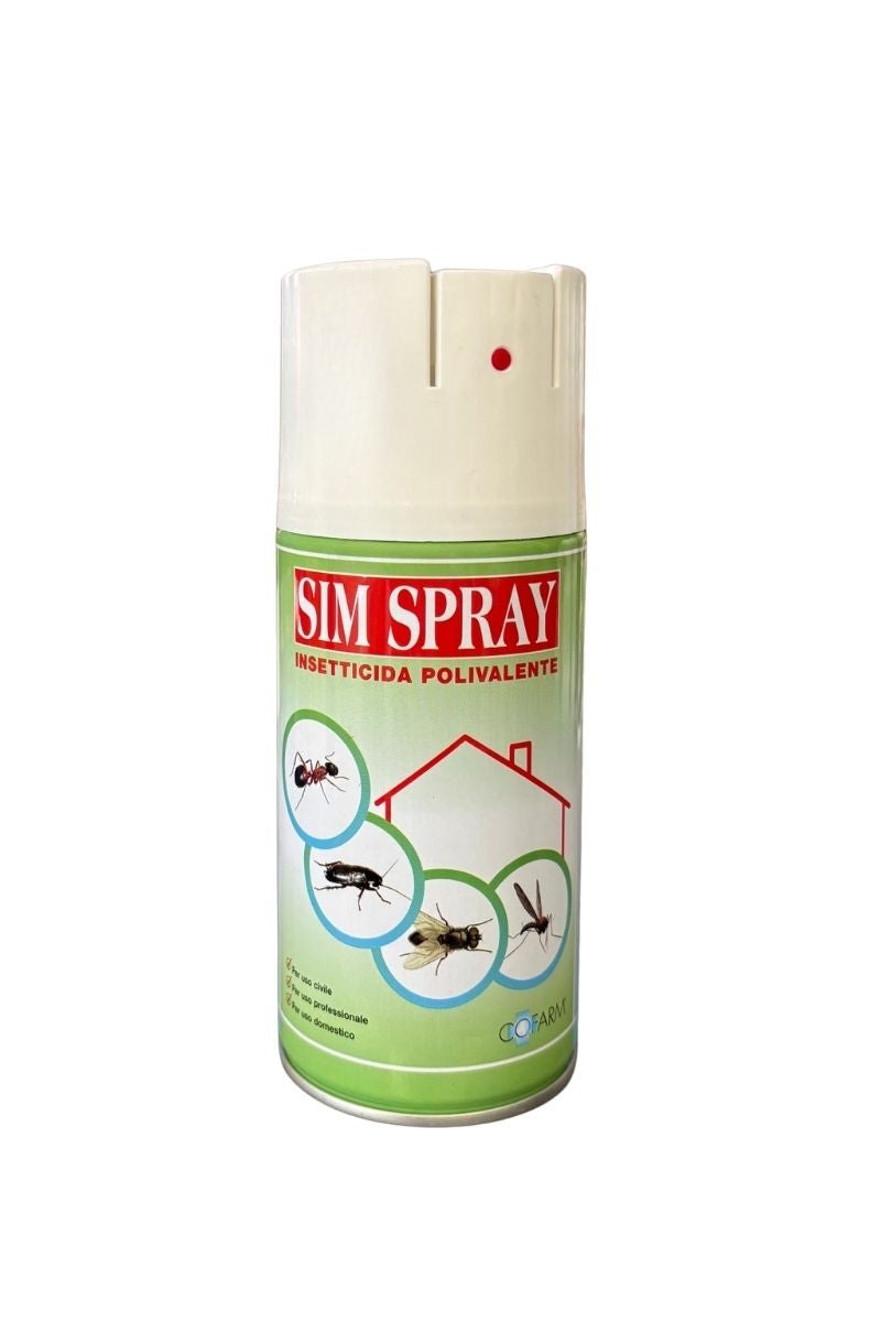 SIM Spray insetticida polivalente pronto uso 300 ml contro zanzare, mosche, formiche e altri insetti infestanti