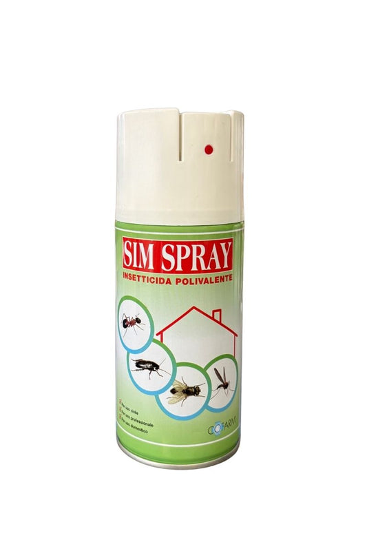 SIM Spray insetticida polivalente pronto uso 300 ml contro zanzare, mosche, formiche e altri insetti infestanti