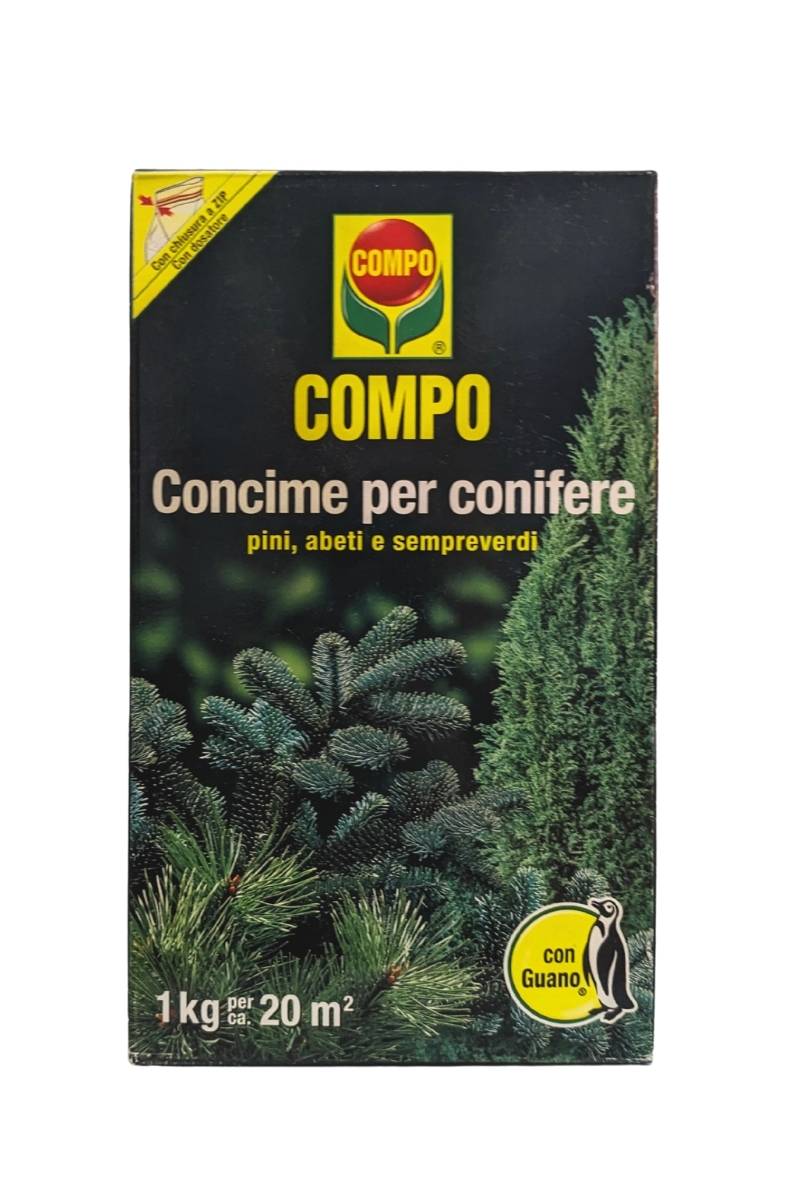 COMPO Concime con Guano per conifere (abete, pino, larice, cipresso) e sempreverdi (lauro, agrifoglio) 1 kg