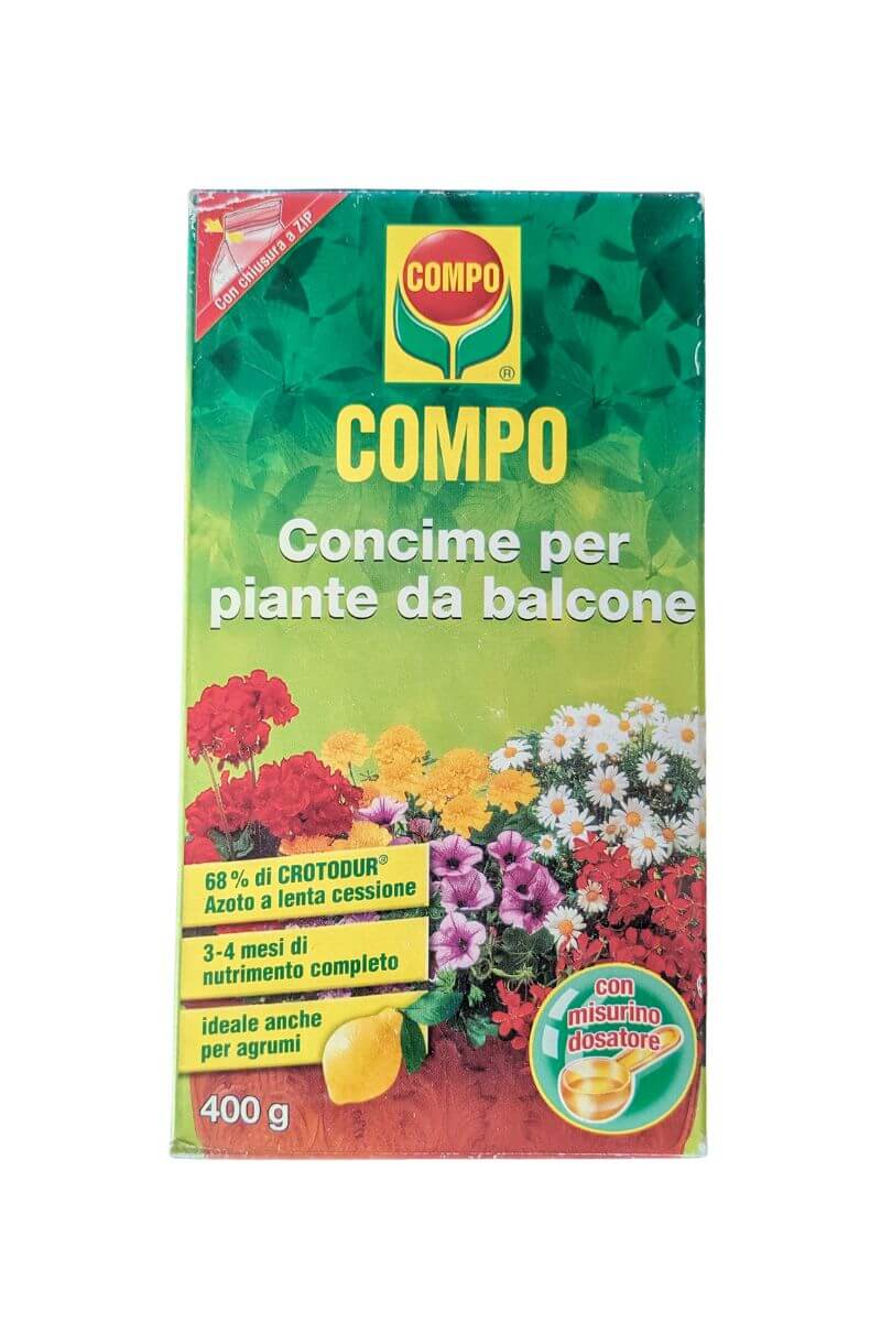 Concime per Piante da Balcone Compo: azoto a lenta cessione, favorisce fioriture abbondanti e durature
