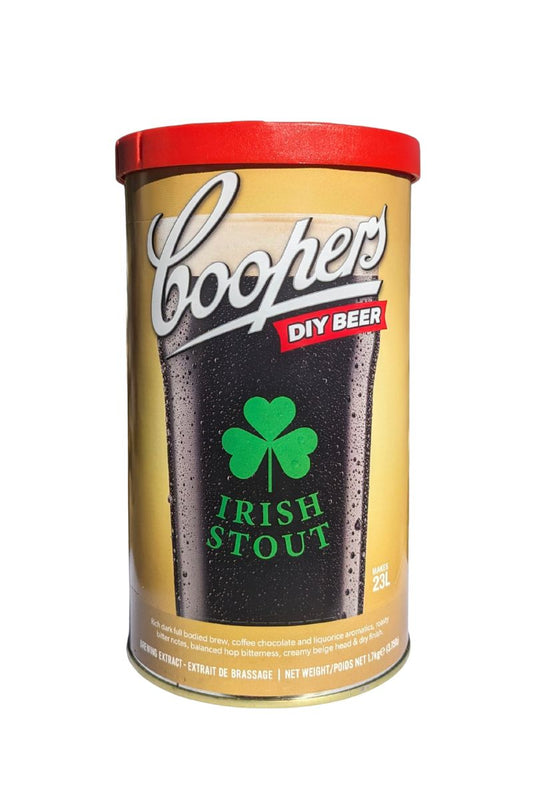 Coopers Irish Stout, birra scura irlandese in stile Guinness dal gusto intenso. Peso 1,7 kg