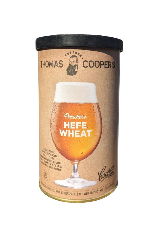 Malto birra Coopers Belgian Hefe Wheat, aromi di banana e chiodi di garofano, schiuma cremosa. Aromatica e complessa