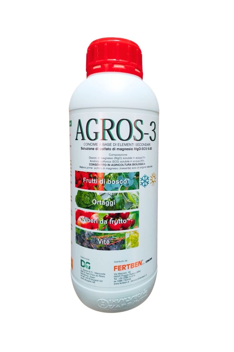 Agros-3 Deygest: concime a base di magnesio per piante, ortaggi e alberi da frutto. Stimola crescita e nutrizione equilibrata