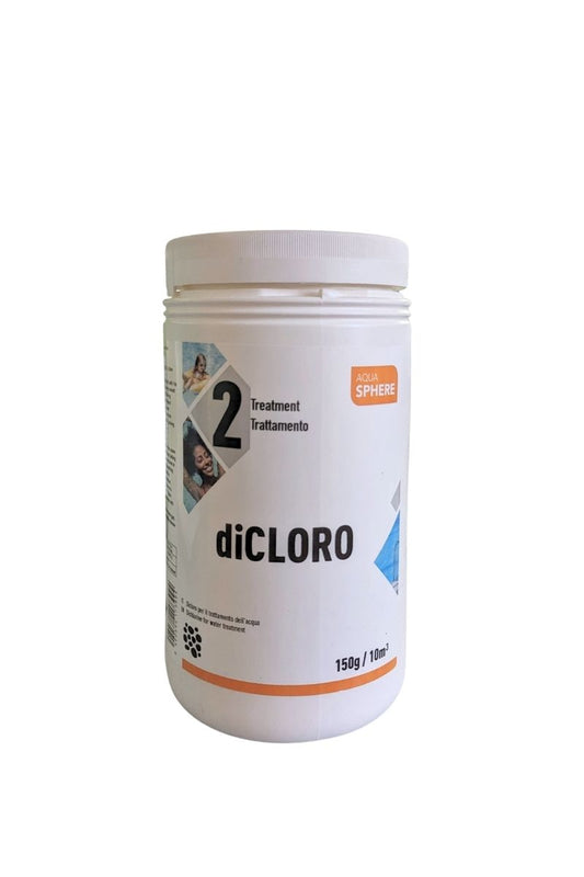 diCloro Aqua Sphere 1 kg: cloro a rapida dissoluzione per trattamento continuo, mantiene l'acqua limpida in piscina