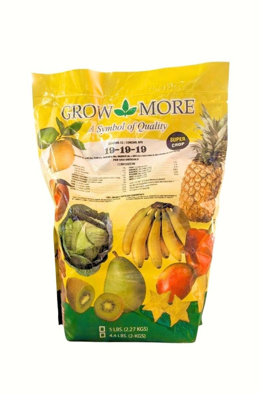 Grow More 19-19-19 Intertec concime NPK idrosolubile e fogliare 5 lb per nutrizione completa di vite, ortaggi e frutteti