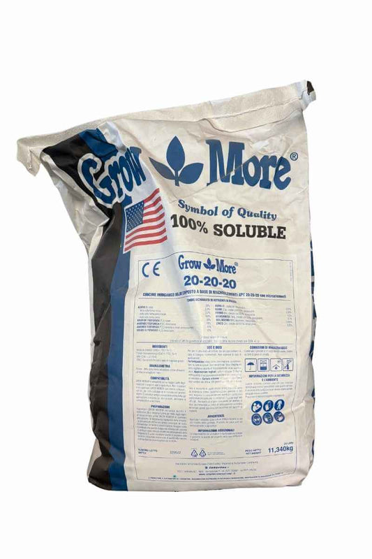 Grow More NPK 20-20-20: Intertec concime idrosolubile per nutrizione completa e bilanciata per tutte le colture 25 lbs