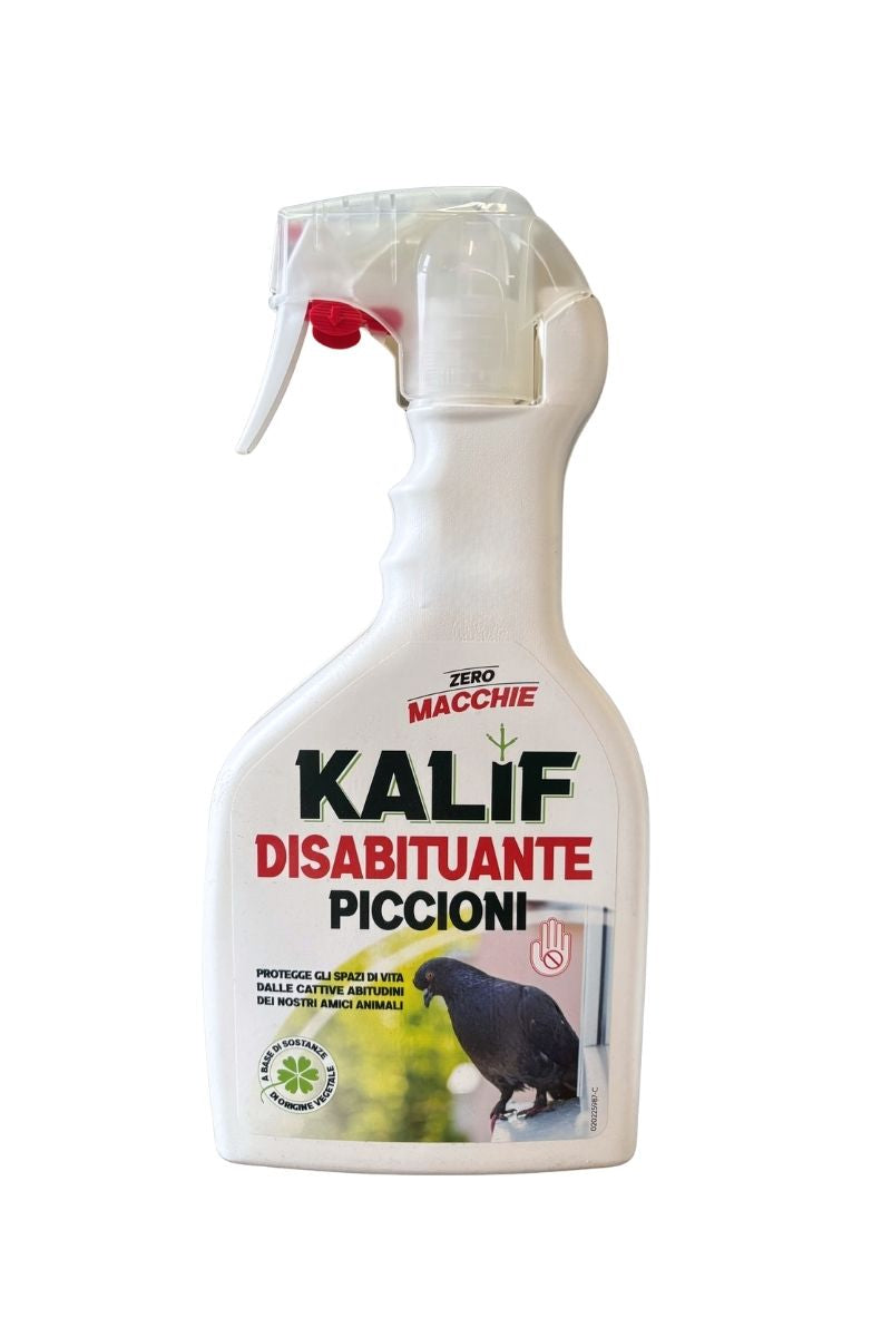 Kalif Disabituante piccioni e uccelli naturale per balconi, terrazzi e davanzali, repellente efficace 750 ml