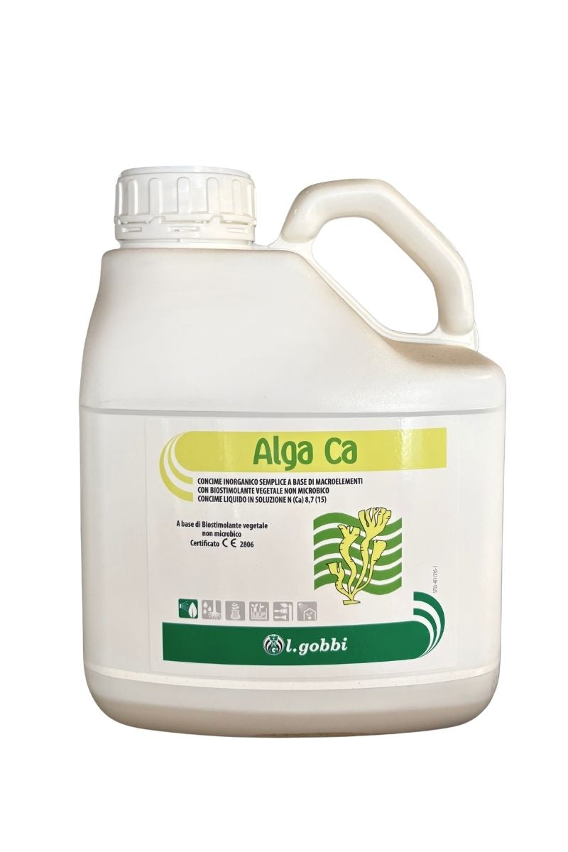 Alga Ca L. Gobbi 4 L concime con alghe per correggere carenze di calcio; migliora resistenza e salute delle piante