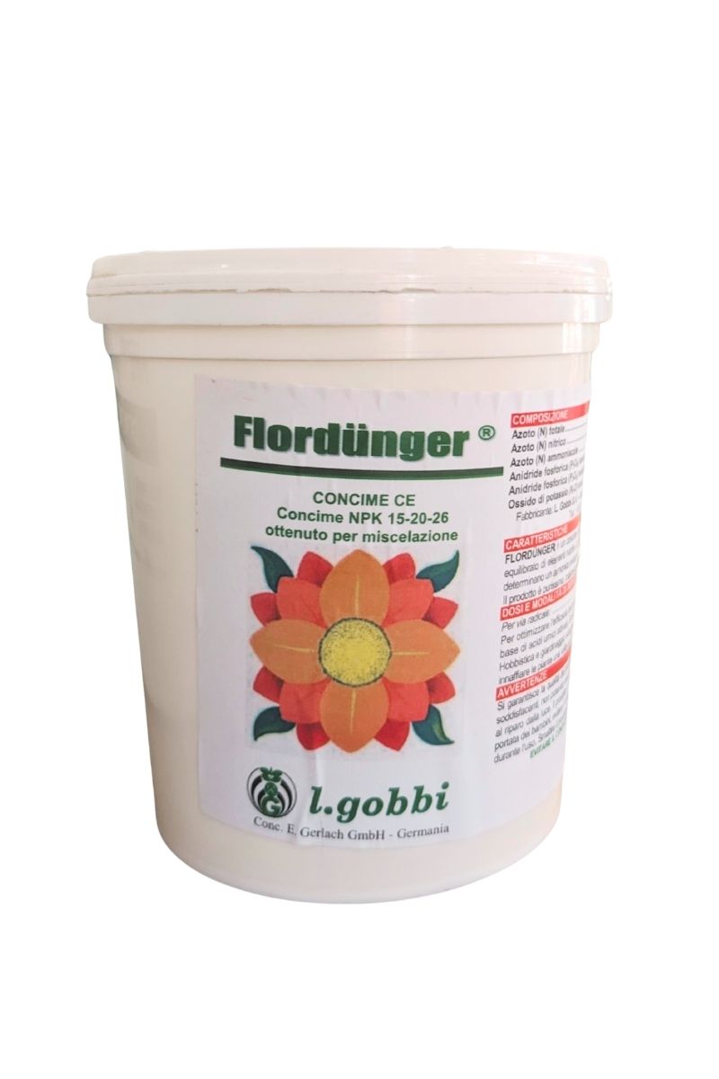 L. Gobbi Flordunger NPK 15-20-26, concime minerale solubile in polvere per nutrimento completo e fioriture rigogliose