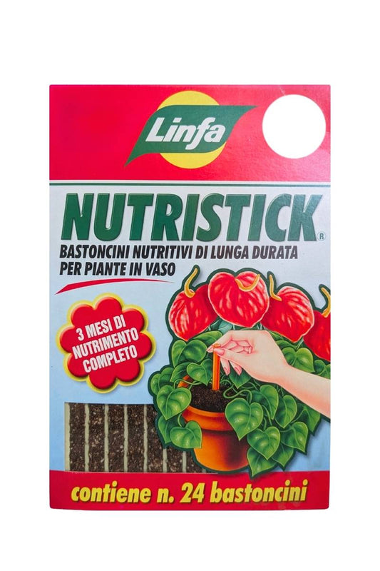 Linfa Nutristick concime in bastoncini per piante in vaso, nutrimento costante e di lunga durata, confezione da 24 pezzi