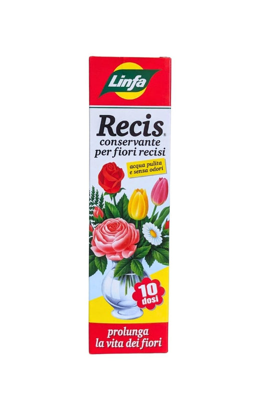 Recis Linfa conservante per fiori recisi in confezione da 10 buste – prolunga la freschezza e la durata dei fiori recisi